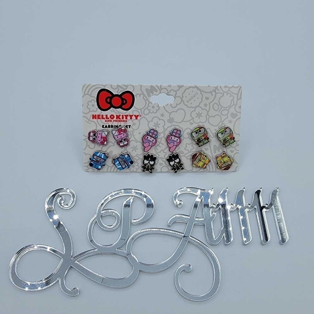 Hello Kitty & Friends Earring Set Racing Outfits 6 Pairs of Earrings NEW #1731